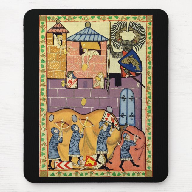 Tapis De Souris Dropping Rocks, Manesse de Codex du XIVe siècle (Devant)
