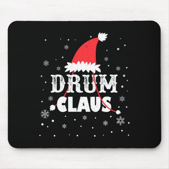 Tapis De Souris Drum Claus Santa Christmas Drummer Long Sleeve  (Devant)