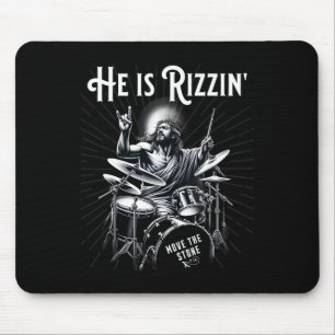 Tapis De Souris Drum Percussion Drôle Rizz Il Est Rizzin Jesus Dru