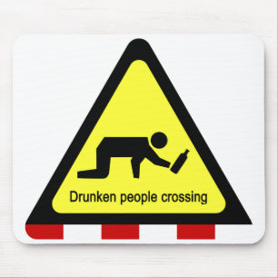 Tapis De Souris Drunken people crossing ⚠ Thai Sign ⚠