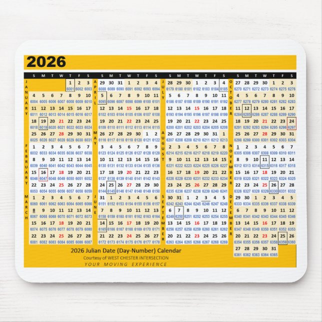 Tapis de souris du calendrier de date Julián 2026  (Devant)