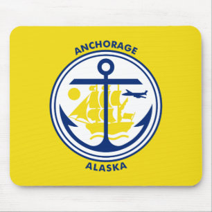 Tapis de souris du drapeau d'Anchorage, Alaska