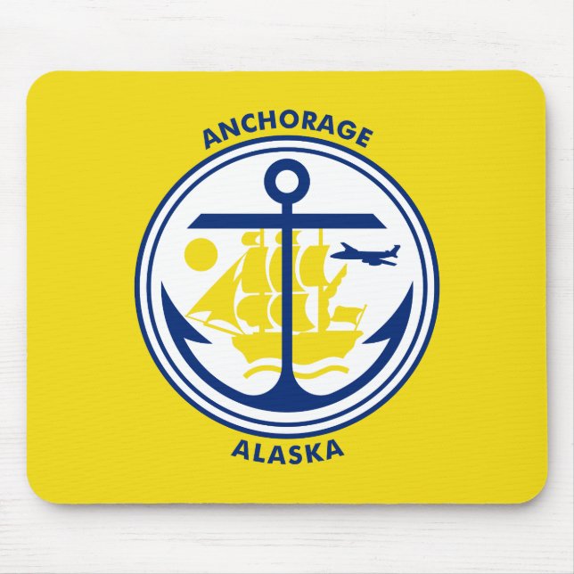 Tapis de souris du drapeau d'Anchorage, Alaska (Devant)