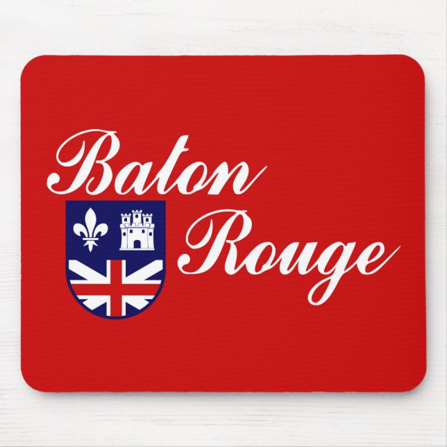 Tapis de souris du drapeau de Baton Rouge, Louisia (Devant)