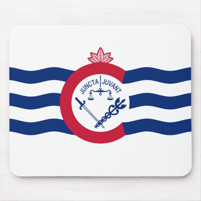 Tapis de souris du drapeau de Cincinnati, Ohio (Devant)