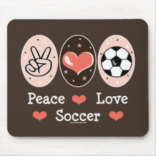 Tapis de souris du football d'amour de paix