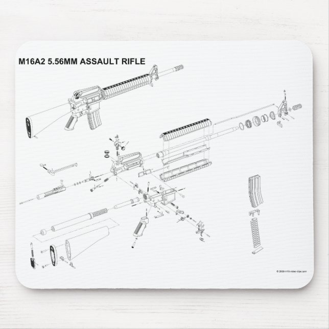 Tapis de souris du fusil d'assaut M16A2 (Devant)