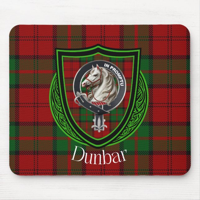 Tapis De Souris Dunbar Scottish Clan Tartan & Crest (Devant)