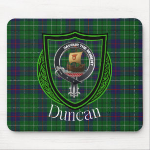 Tapis De Souris Duncan Scottish Clan Tartan & Crest