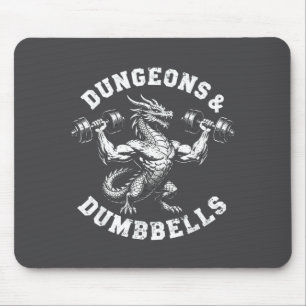 Tapis De Souris Dungeons Dumbbells Gym Workout Fantastique d'Art