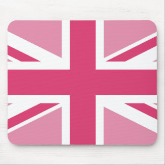 Tapis De Souris ~ d'Union Jack dans des roses Girly