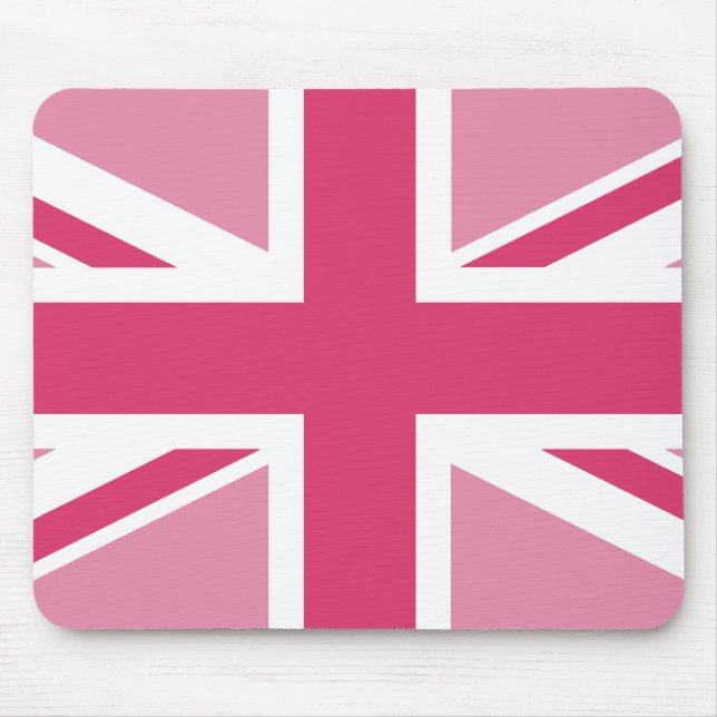 Tapis De Souris ~ d'Union Jack dans des roses Girly (Devant)