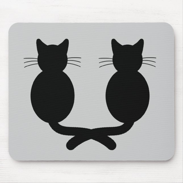 Tapis De Souris Duo de chat noir - Mousepad (Devant)