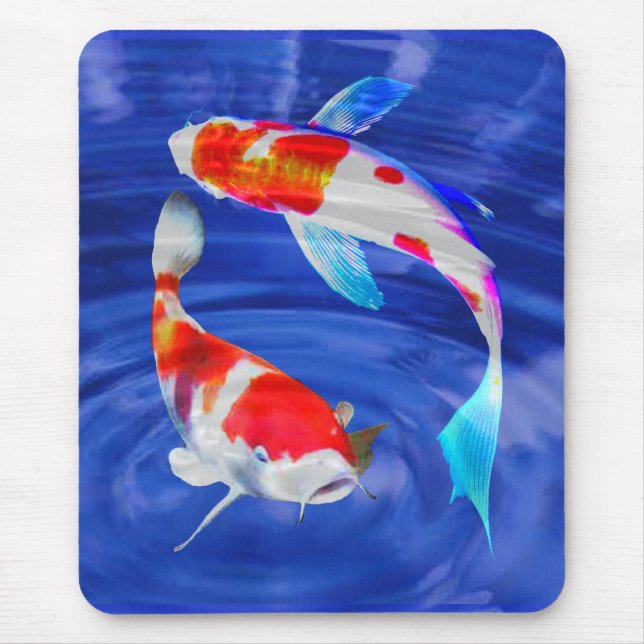 Tapis De Souris Duo de Kohaku dans l'étang bleu profond (Devant)