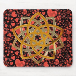 Tapis De Souris Duo Fleur de Vénus - métal antique motif de cœur