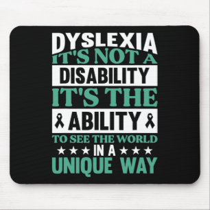 Tapis De Souris Dyslexie Ce n'est pas un handicap Dyslexie Sensibi