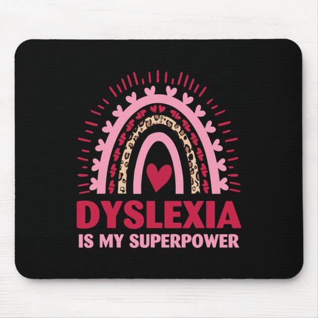 Tapis De Souris Dyslexie Rétro Est Ma Lecture Dyslectique Superpui (Devant)