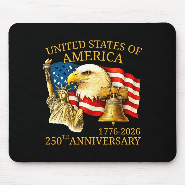 Tapis De Souris Eagle And Flag 250th Birthday America Since 1776  (Devant)