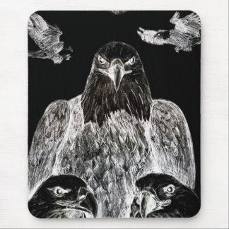Tapis De Souris Eagle chauve dessinant, inversion du dessin au