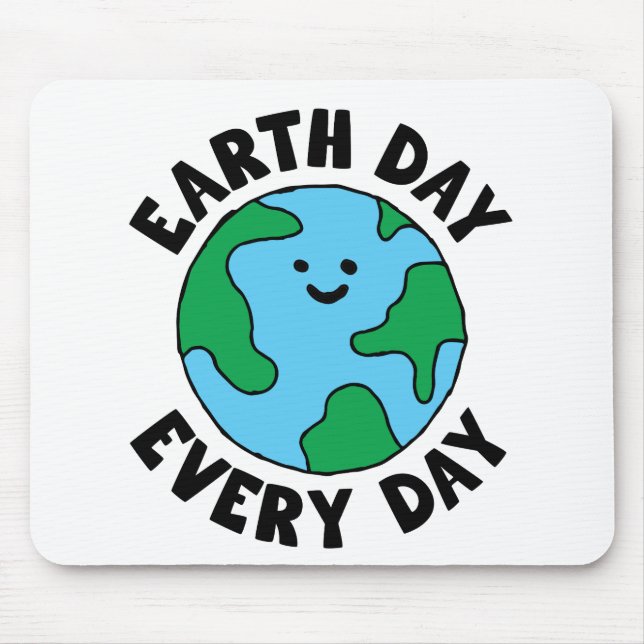 Tapis De Souris EarthDay Everyday Ecofriendly Icon Happy Earth Cli (Devant)