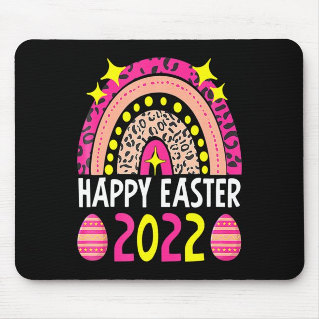 Tapis De Souris Easter 2022 rainbow cute happy easter 2022 women  (Devant)
