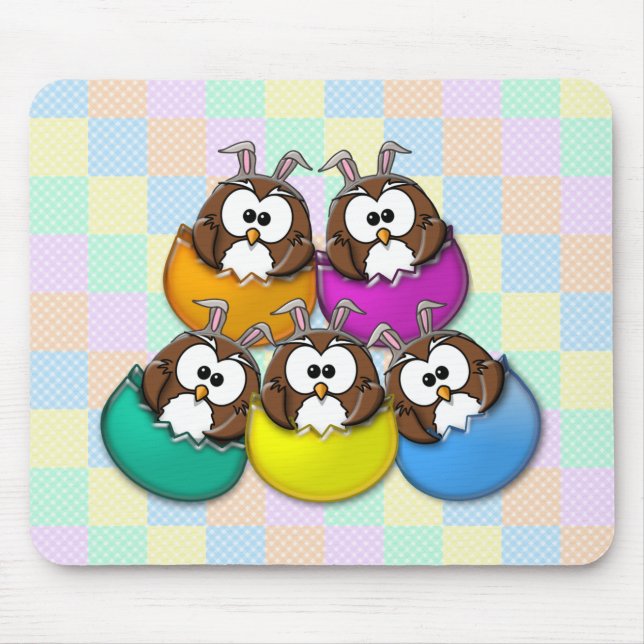 Tapis De Souris Easter owl - rainbow (Devant)