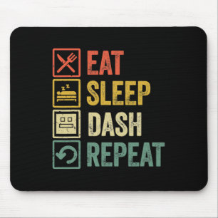 Tapis De Souris Eat Sleep Dash Répéter Video Game Géométrie Vidéo 