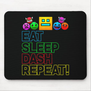 Tapis De Souris Eat Sleep Dash Répéter Video Game Géométrie Vidéo 