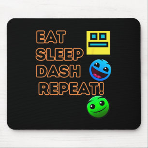 Tapis De Souris Eat Sleep Dash Répéter Video Game Géométrie Vidéo