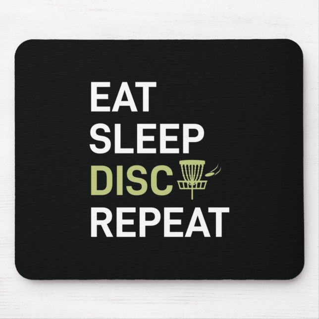 Tapis De Souris Eat Sleep Disk Golf Répéter (Devant)