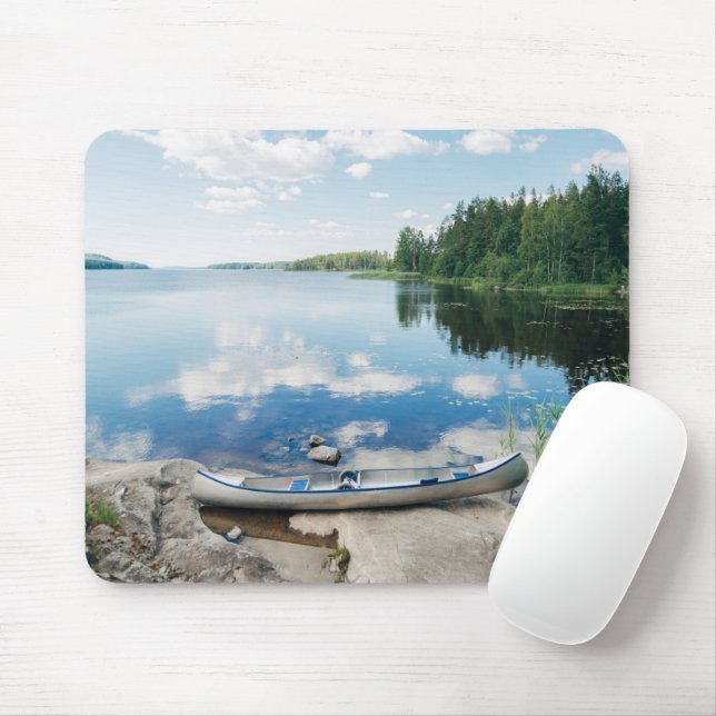 Tapis De Souris Eau | Canot sur le lac Suède (Avec souris)