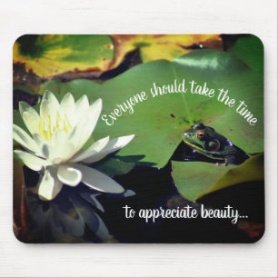 Tapis De Souris Eau de grenouille Lily Lotus Citation inspirante