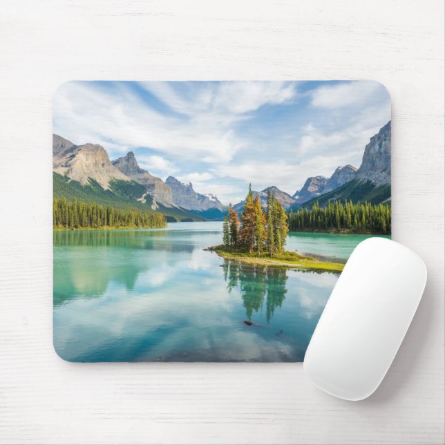 Tapis De Souris Eau | Lac Maligne, Parc national Jasper, Canada (Avec souris)