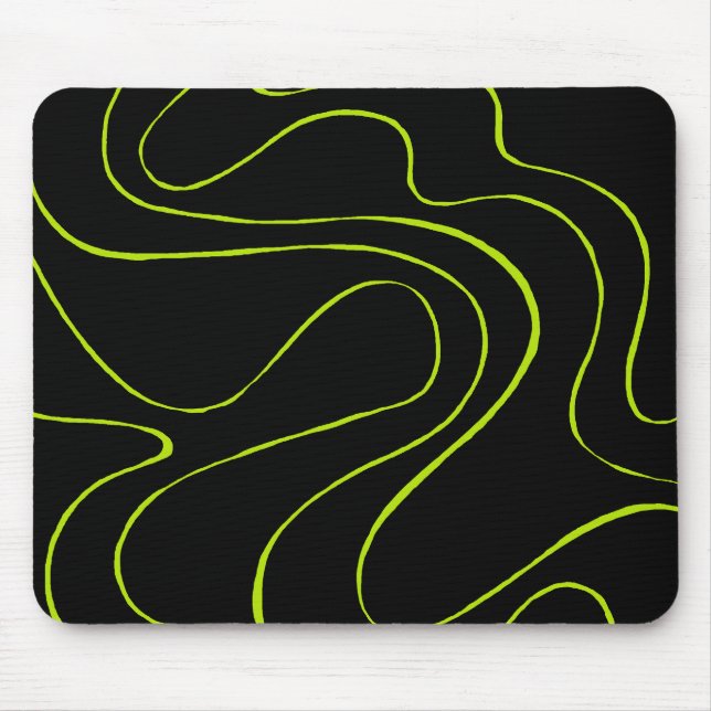 Tapis De Souris Ebb et flux 2 en Lime vert et noir (Devant)