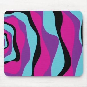 Tapis De Souris Ebb et flux 4 - rose, pourpre, bleu et noir