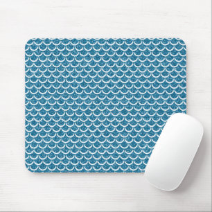 Tapis De Souris Écaille de sirène bleu sarcelle scintillante queue