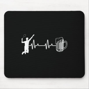 Tapis De Souris Ecg Heartbeat Badminton Player Navette Sports Smas