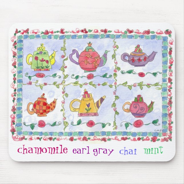 Tapis De Souris Échantillon de fleur de théière Souris Chamomile (Devant)