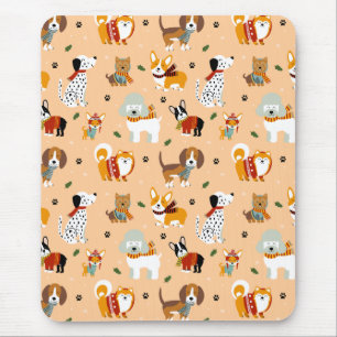 Tapis De Souris Écharpes festives pour chiots d'hiver