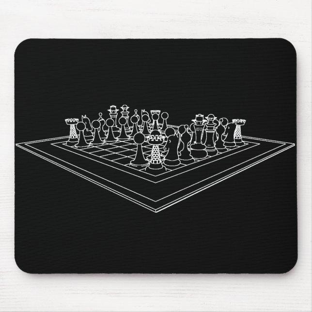 Tapis De Souris Échecs et pièces d'échecs : (Devant)