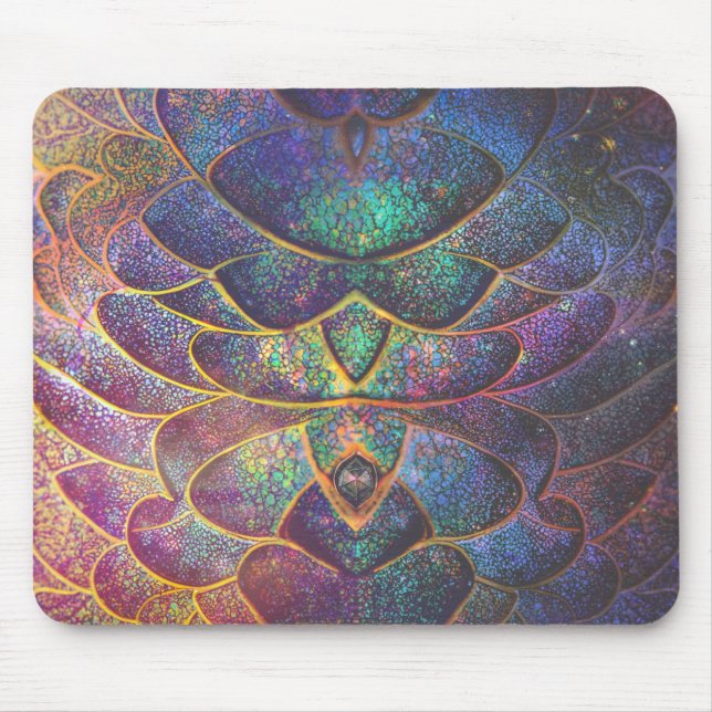 Tapis De Souris Échelles de dragon abstraites fantaisistes Art fra (Devant)