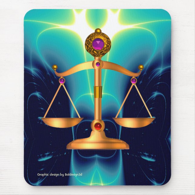 TAPIS DE SOURIS ÉCHELLES D'OR DE DROIT AVEC PIERRES GEM, SYMBOLE D (Devant)