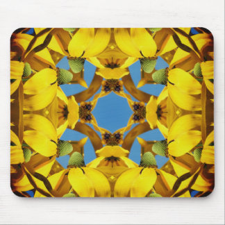 Tapis De Souris Echinacée jaune Confleur Fleur Abstraite Art