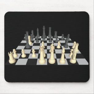Tapis De Souris Échiquier avec des pièces d'échecs - Mousepad fait