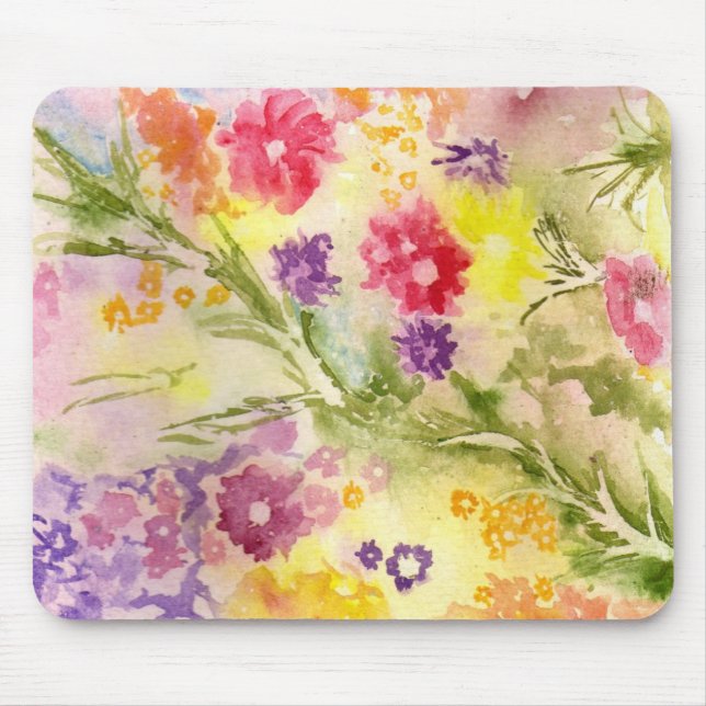 Tapis De Souris "Éclaboussure florale" Mousepad (Devant)
