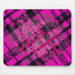 Tapis De Souris Éclaboussure rose de peinture de plaid