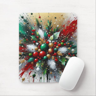 Tapis De Souris Éclaboussures de Noël / Éclats blancs 