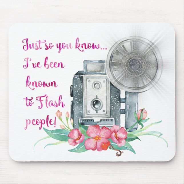 Tapis De Souris Éclair d'appareil-photo de photographe (Devant)