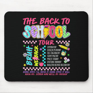 Tapis De Souris Éclair Rétro Abcd Retour à la Tournée Scolaire Tea