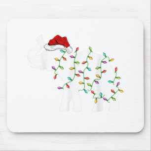 Tapis De Souris Éclairage de Noël éléphant amusant Santa Hat Eléph